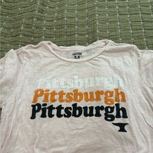 American Eagle Outfitters Pink Tee with Pittsburgh Graphic